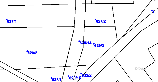 Parcela st. 620/14 v KÚ Chromeč, Katastrální mapa