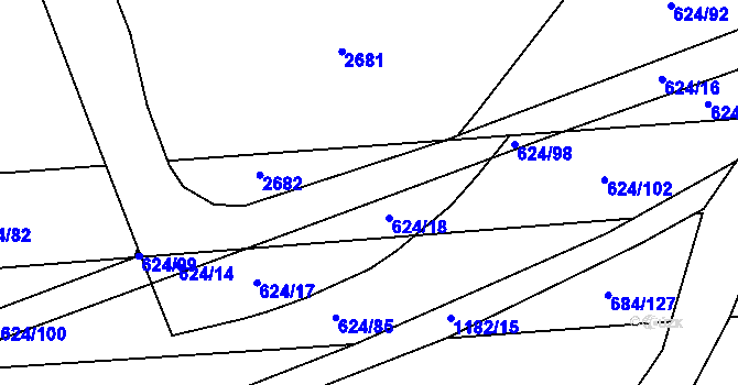 Parcela st. 624/15 v KÚ Chromeč, Katastrální mapa