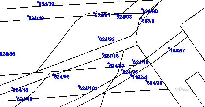 Parcela st. 624/16 v KÚ Chromeč, Katastrální mapa