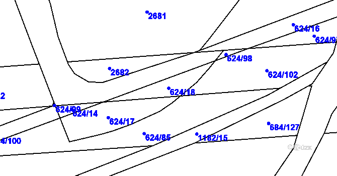 Parcela st. 624/18 v KÚ Chromeč, Katastrální mapa