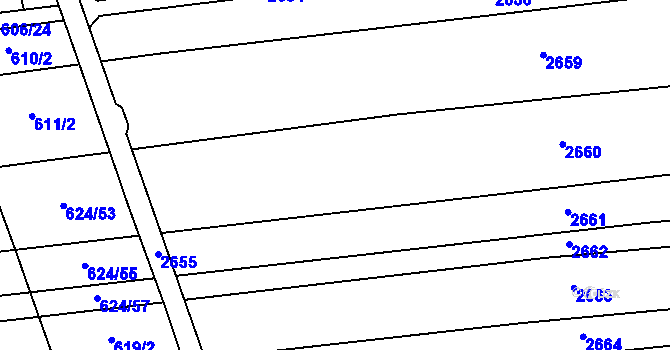 Parcela st. 624/27 v KÚ Chromeč, Katastrální mapa