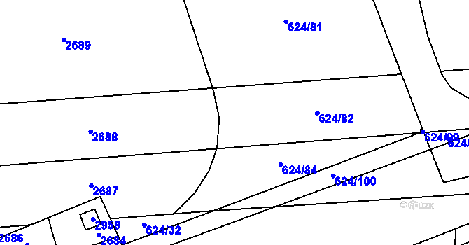 Parcela st. 624/35 v KÚ Chromeč, Katastrální mapa