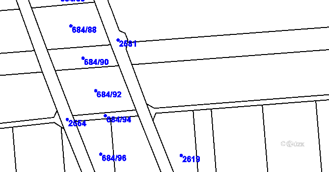 Parcela st. 684/40 v KÚ Chromeč, Katastrální mapa