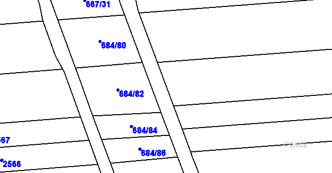 Parcela st. 684/45 v KÚ Chromeč, Katastrální mapa
