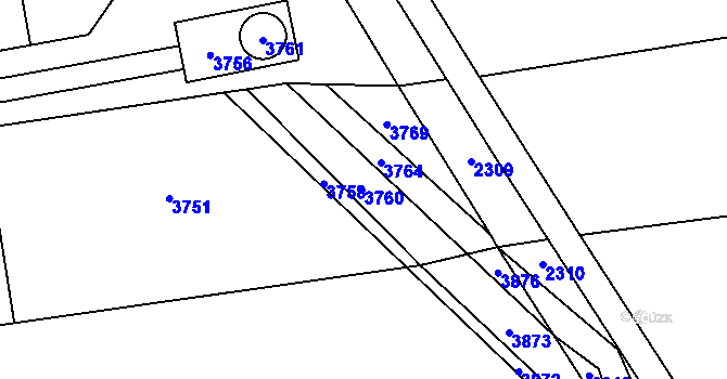 Parcela st. 1076/19 v KÚ Chromeč, Katastrální mapa