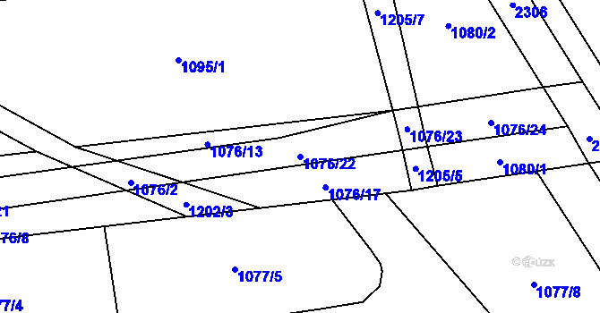 Parcela st. 1076/22 v KÚ Chromeč, Katastrální mapa
