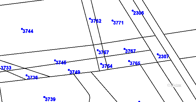 Parcela st. 1076/23 v KÚ Chromeč, Katastrální mapa