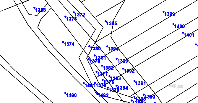 Parcela st. 1205/77 v KÚ Chromeč, Katastrální mapa