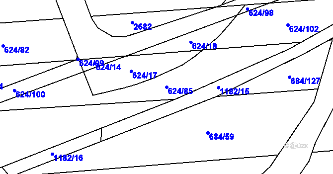 Parcela st. 624/85 v KÚ Chromeč, Katastrální mapa