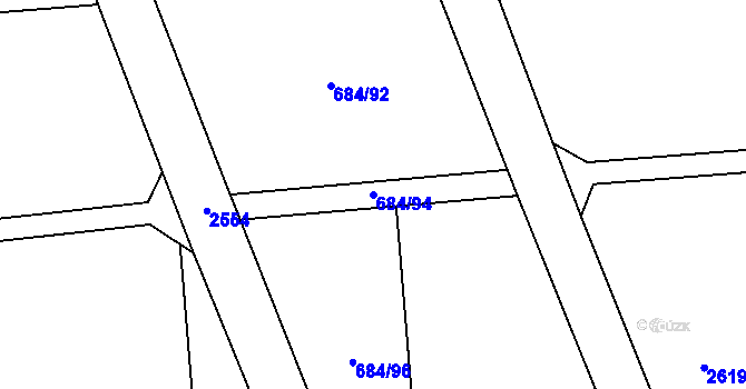 Parcela st. 684/94 v KÚ Chromeč, Katastrální mapa