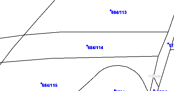 Parcela st. 684/114 v KÚ Chromeč, Katastrální mapa