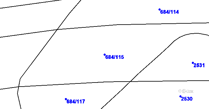 Parcela st. 684/115 v KÚ Chromeč, Katastrální mapa