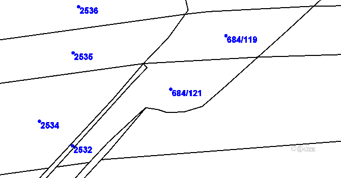 Parcela st. 684/121 v KÚ Chromeč, Katastrální mapa