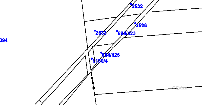 Parcela st. 684/125 v KÚ Chromeč, Katastrální mapa