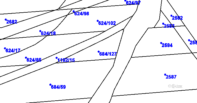 Parcela st. 684/127 v KÚ Chromeč, Katastrální mapa