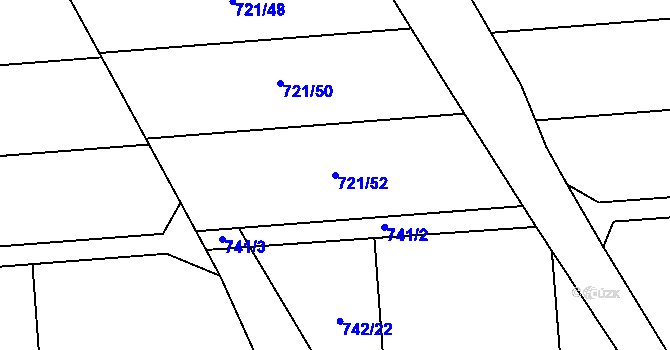 Parcela st. 721/52 v KÚ Chromeč, Katastrální mapa