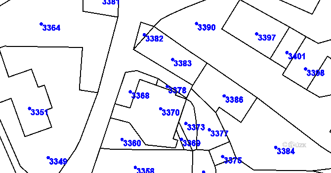 Parcela st. 1172/15 v KÚ Chromeč, Katastrální mapa