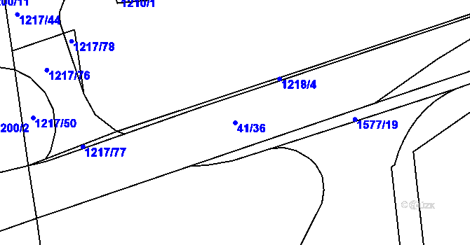 Parcela st. 41/36 v KÚ Chropyně, Katastrální mapa
