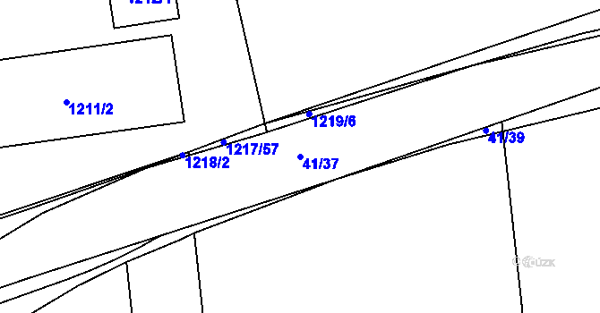 Parcela st. 41/37 v KÚ Chropyně, Katastrální mapa