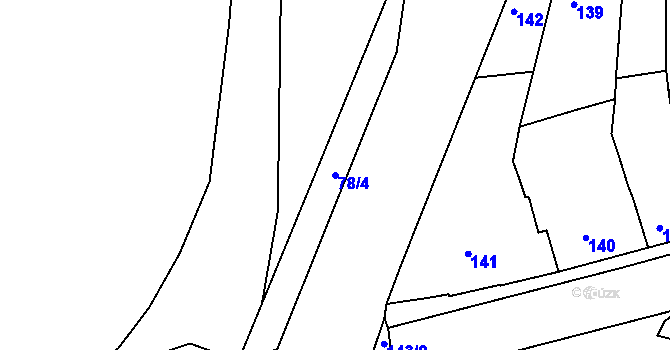 Parcela st. 78/4 v KÚ Chropyně, Katastrální mapa