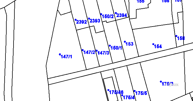 Parcela st. 147/3 v KÚ Chropyně, Katastrální mapa