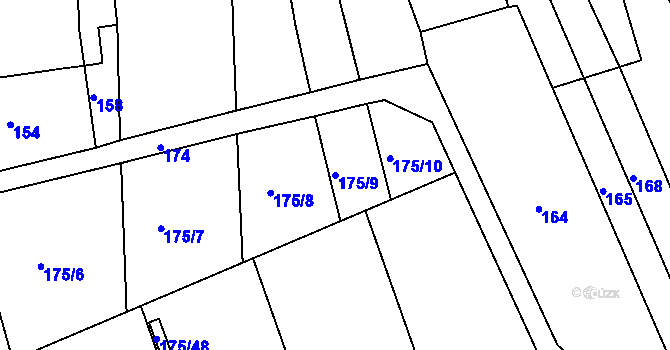 Parcela st. 175/9 v KÚ Chropyně, Katastrální mapa