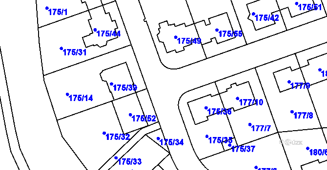 Parcela st. 175/15 v KÚ Chropyně, Katastrální mapa