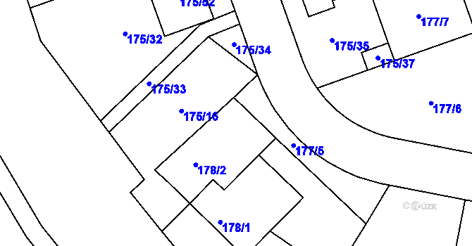 Parcela st. 178/4 v KÚ Chropyně, Katastrální mapa