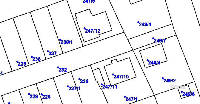 Parcela st. 247/8 v KÚ Chropyně, Katastrální mapa