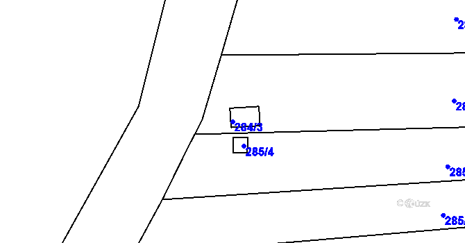 Parcela st. 284/3 v KÚ Chropyně, Katastrální mapa