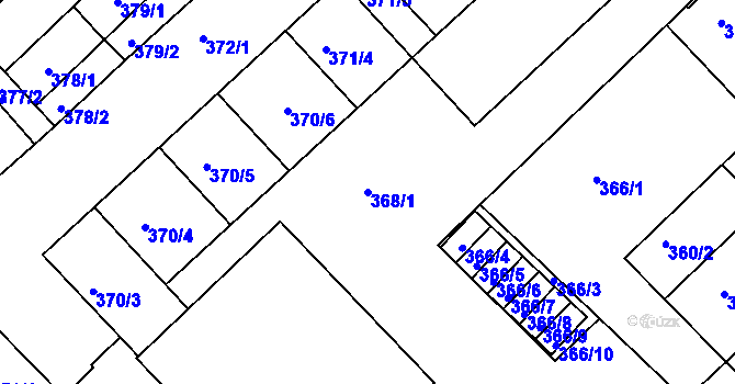 Parcela st. 368/1 v KÚ Chropyně, Katastrální mapa