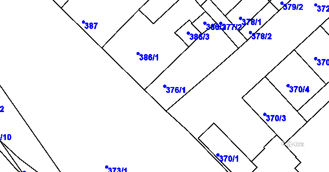 Parcela st. 376/1 v KÚ Chropyně, Katastrální mapa