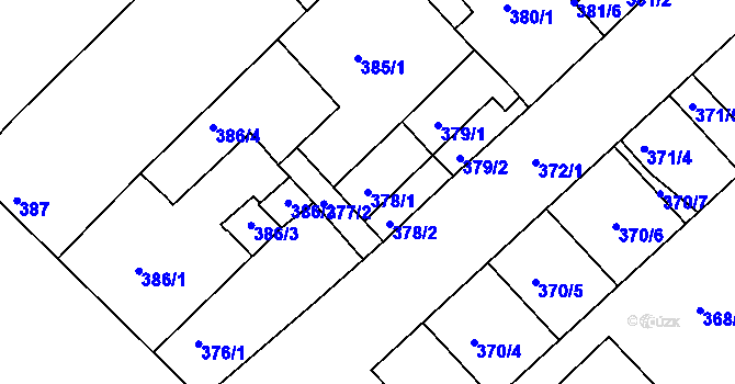 Parcela st. 378/1 v KÚ Chropyně, Katastrální mapa