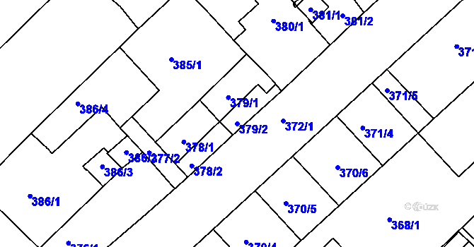Parcela st. 379/2 v KÚ Chropyně, Katastrální mapa