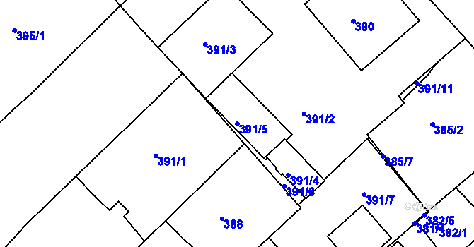 Parcela st. 391/5 v KÚ Chropyně, Katastrální mapa