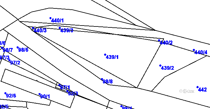 Parcela st. 439/1 v KÚ Chropyně, Katastrální mapa