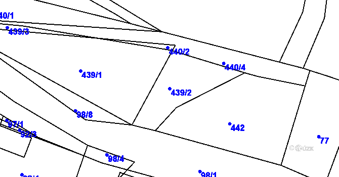 Parcela st. 439/2 v KÚ Chropyně, Katastrální mapa