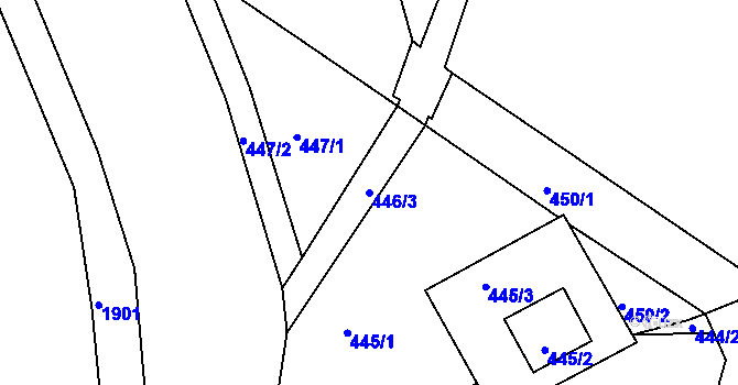 Parcela st. 446/3 v KÚ Chropyně, Katastrální mapa