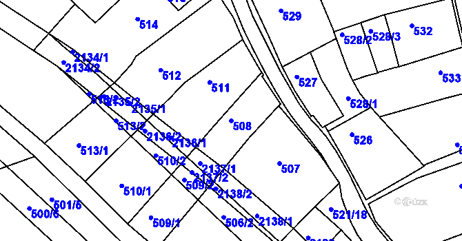Parcela st. 508 v KÚ Chropyně, Katastrální mapa