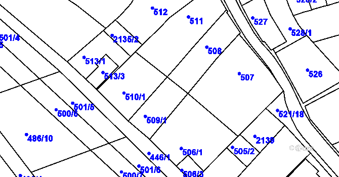 Parcela st. 509/2 v KÚ Chropyně, Katastrální mapa