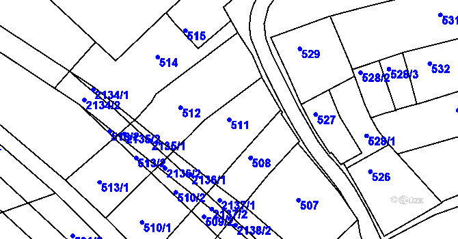 Parcela st. 511 v KÚ Chropyně, Katastrální mapa