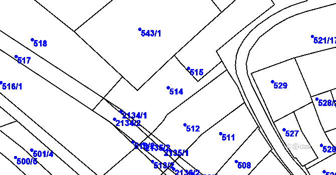 Parcela st. 514 v KÚ Chropyně, Katastrální mapa