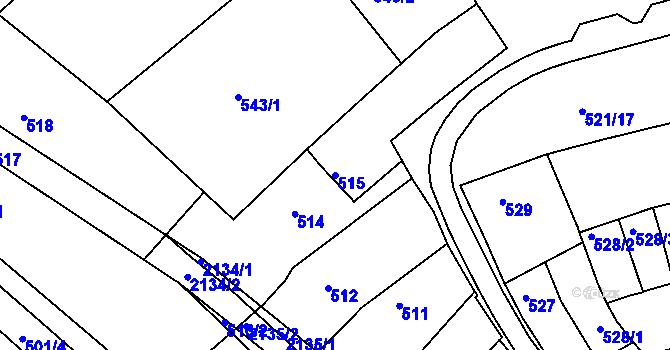 Parcela st. 515 v KÚ Chropyně, Katastrální mapa
