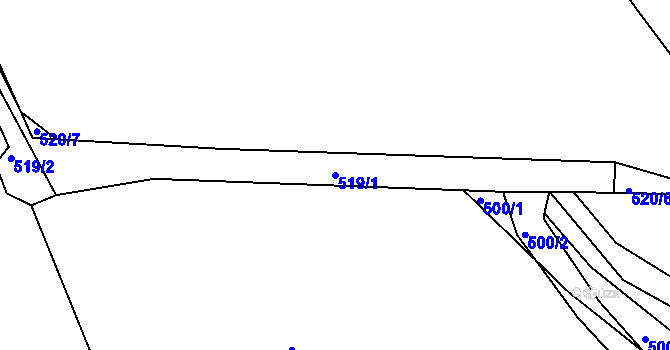 Parcela st. 519/1 v KÚ Chropyně, Katastrální mapa