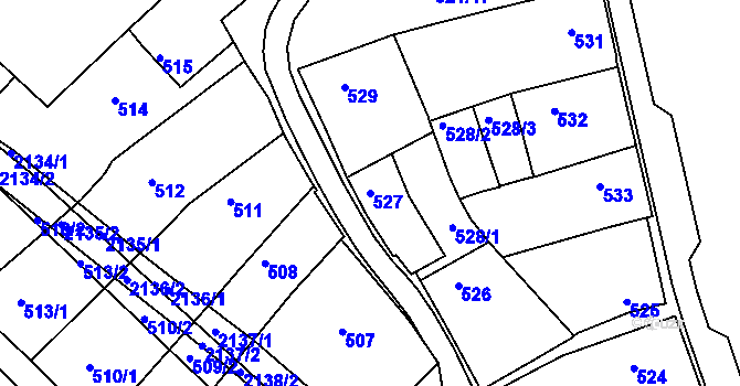 Parcela st. 527 v KÚ Chropyně, Katastrální mapa