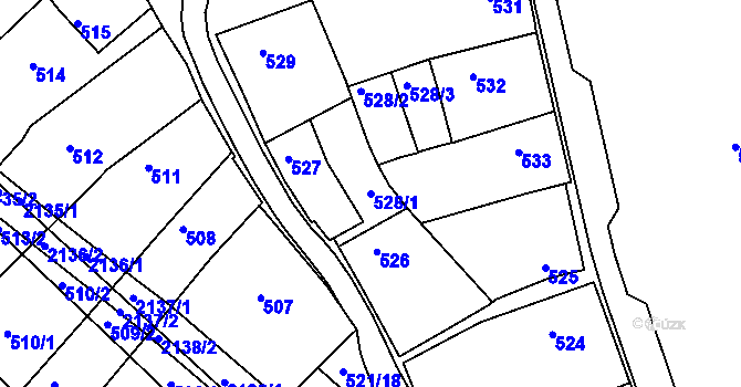 Parcela st. 528/1 v KÚ Chropyně, Katastrální mapa