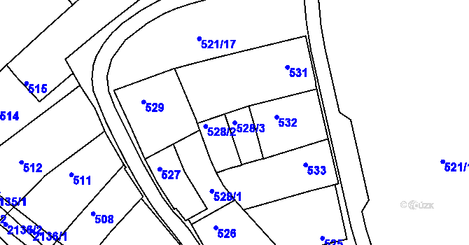 Parcela st. 528/3 v KÚ Chropyně, Katastrální mapa