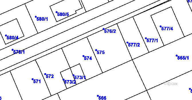 Parcela st. 575 v KÚ Chropyně, Katastrální mapa
