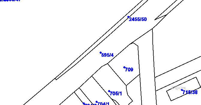 Parcela st. 595/4 v KÚ Chropyně, Katastrální mapa