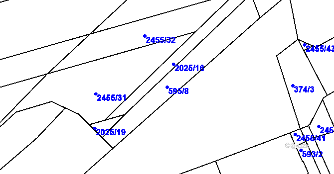 Parcela st. 595/8 v KÚ Chropyně, Katastrální mapa